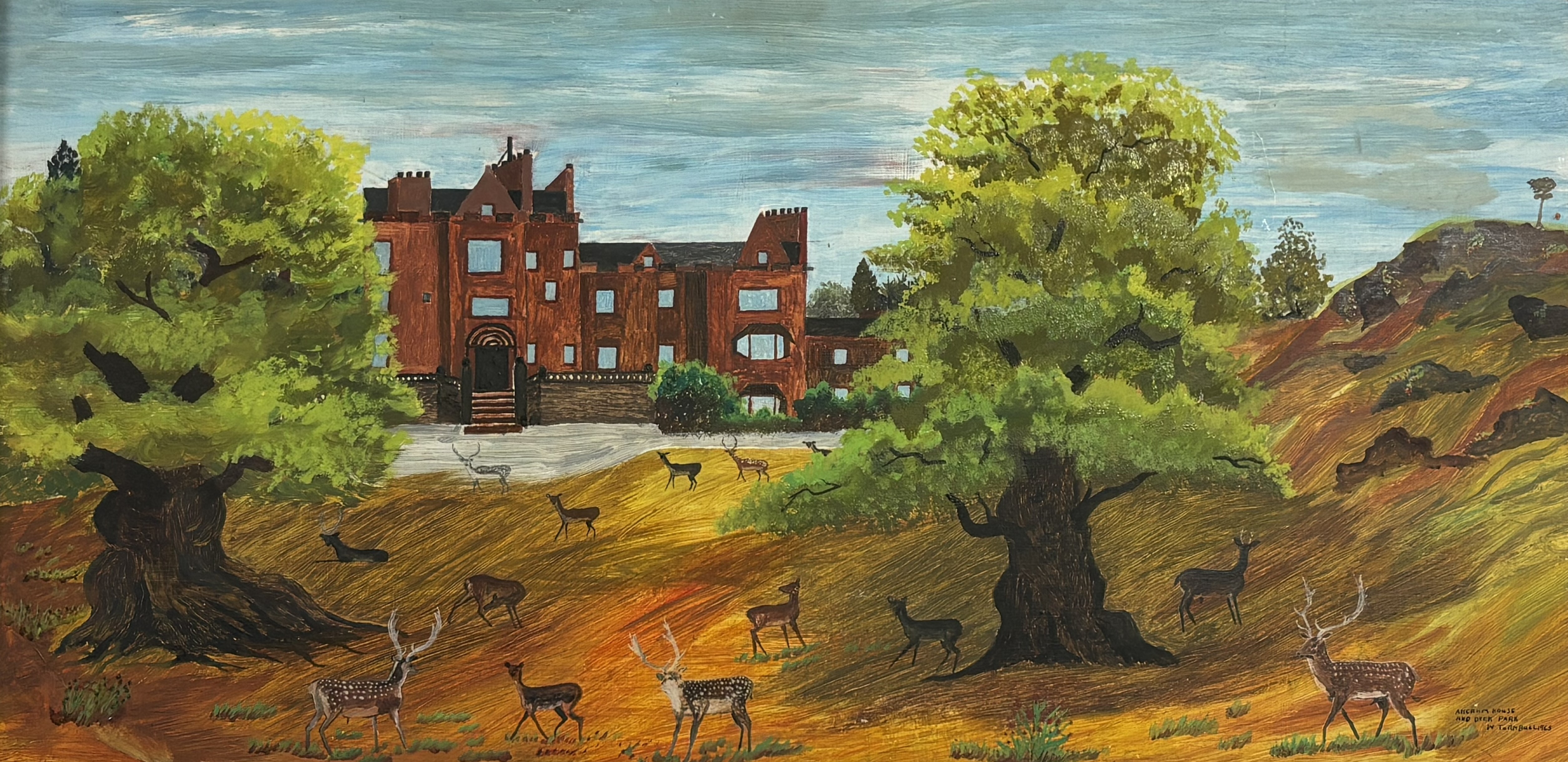 Property of the Late Countess Haig: W.Turnbull, Ancrum House and Deer Park, acrylic on board,