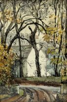 EG. Hondgrave, An autumnal driveway, watercolour, signed and dated 1965, framed. (54.5cmx36.5cm)