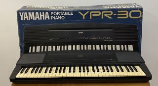 A Yamaha 'Portable piano YPR-30' electric keyboard, in box.