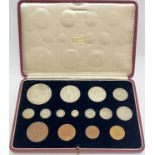 A Royal Mint 1937 George VI complete Specimen Coins set comprising coronation coins and Maundy coins