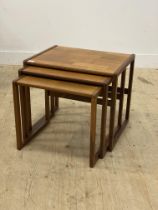 G-Plan, A mid century teak nest of three tables. H49cm, W56cm, D44cm.