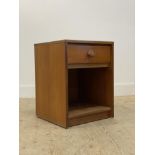 John and Sylvia Reid for Stag, a 'C' range teak bedside table, fitted with a drawer and open