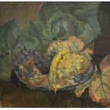 Property of the Late Countess Haig: Unknown Artist, Still life of a fruit bowl with leaves to