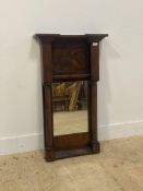 An early Victorian mahogany pier glass mirror, the plate enclosed by turned and split pilasters.