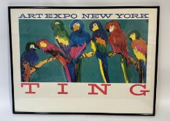 A framed, After Ting Walasse (1929-2010), Springwind over the lake, Art Expo New York 1989. (