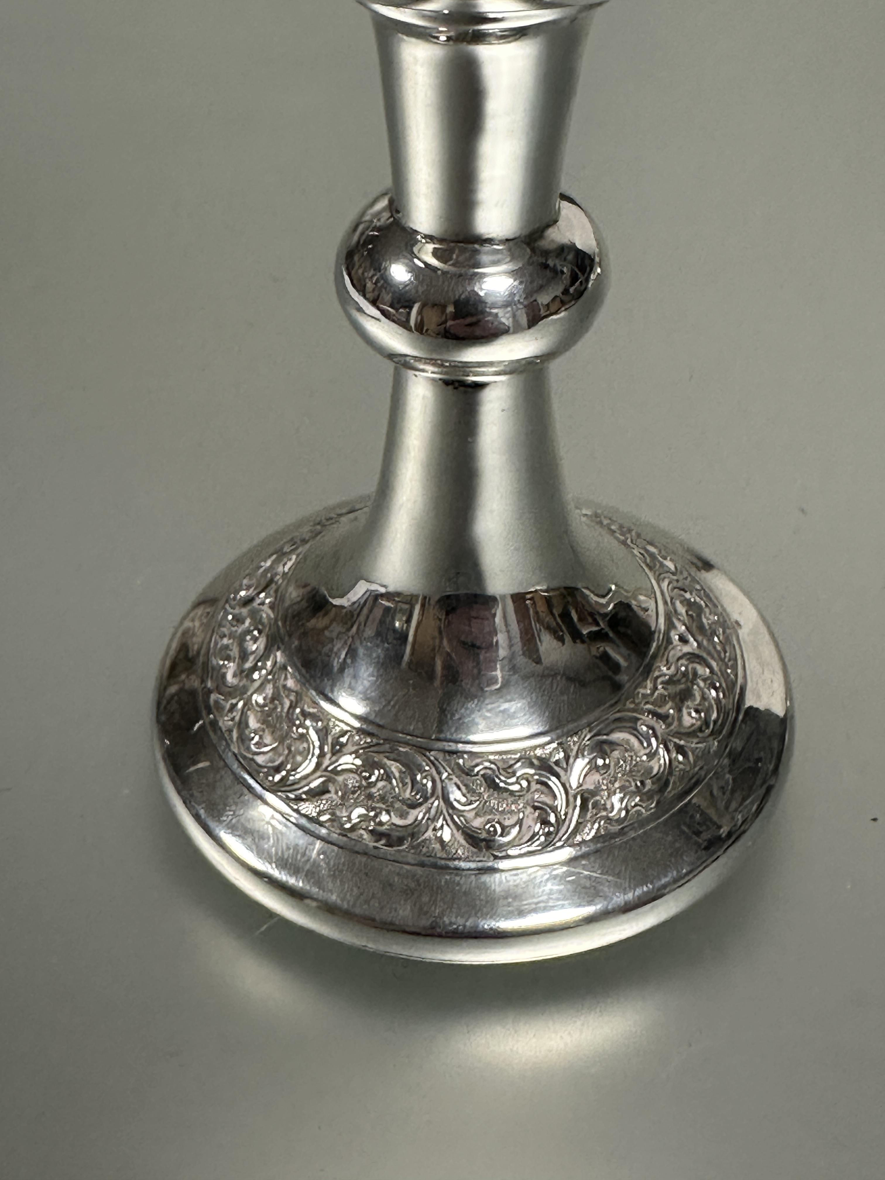 A Siam sterling silver weighted base goblet with chased scrolling leaf banded design and tapered - Image 2 of 4