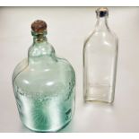 A vintage D Rylands of Barnsley mould blown green glass Imperial 1/2 gallon XL patented bottle