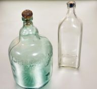 A vintage D Rylands of Barnsley mould blown green glass Imperial 1/2 gallon XL patented bottle