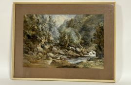James Ferrier (Scottish 1843-1883), Highland Stream, watercolour, signed bottom left, framed. (