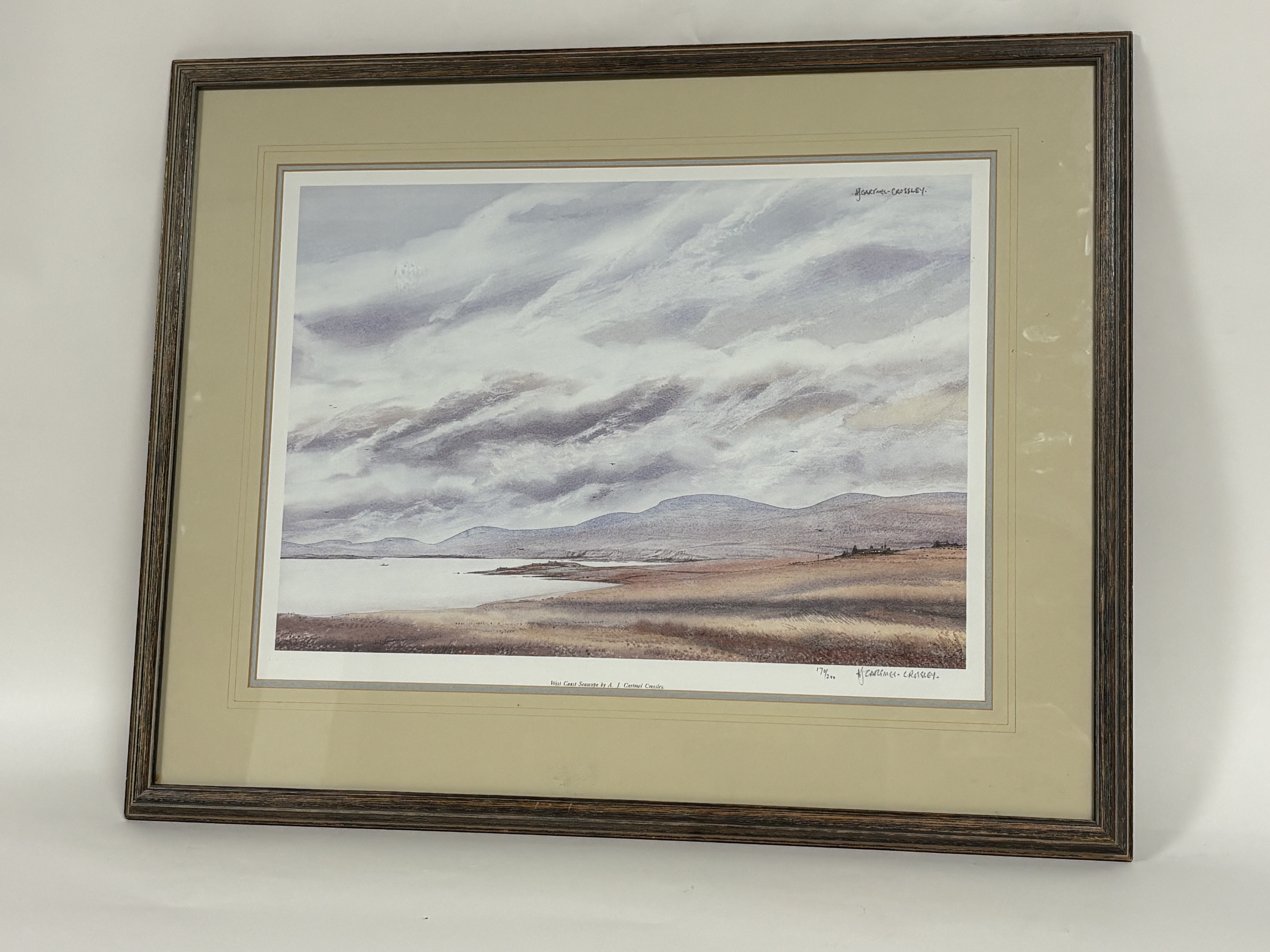 A.J.Cartmell Crossley, West Coast Seascape, print 170/200, signed, titled bellow, gallery stamp