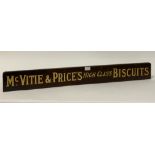 A McVities & Prices High Class Biscuits advertising sign, early 20th century, the mahogany board