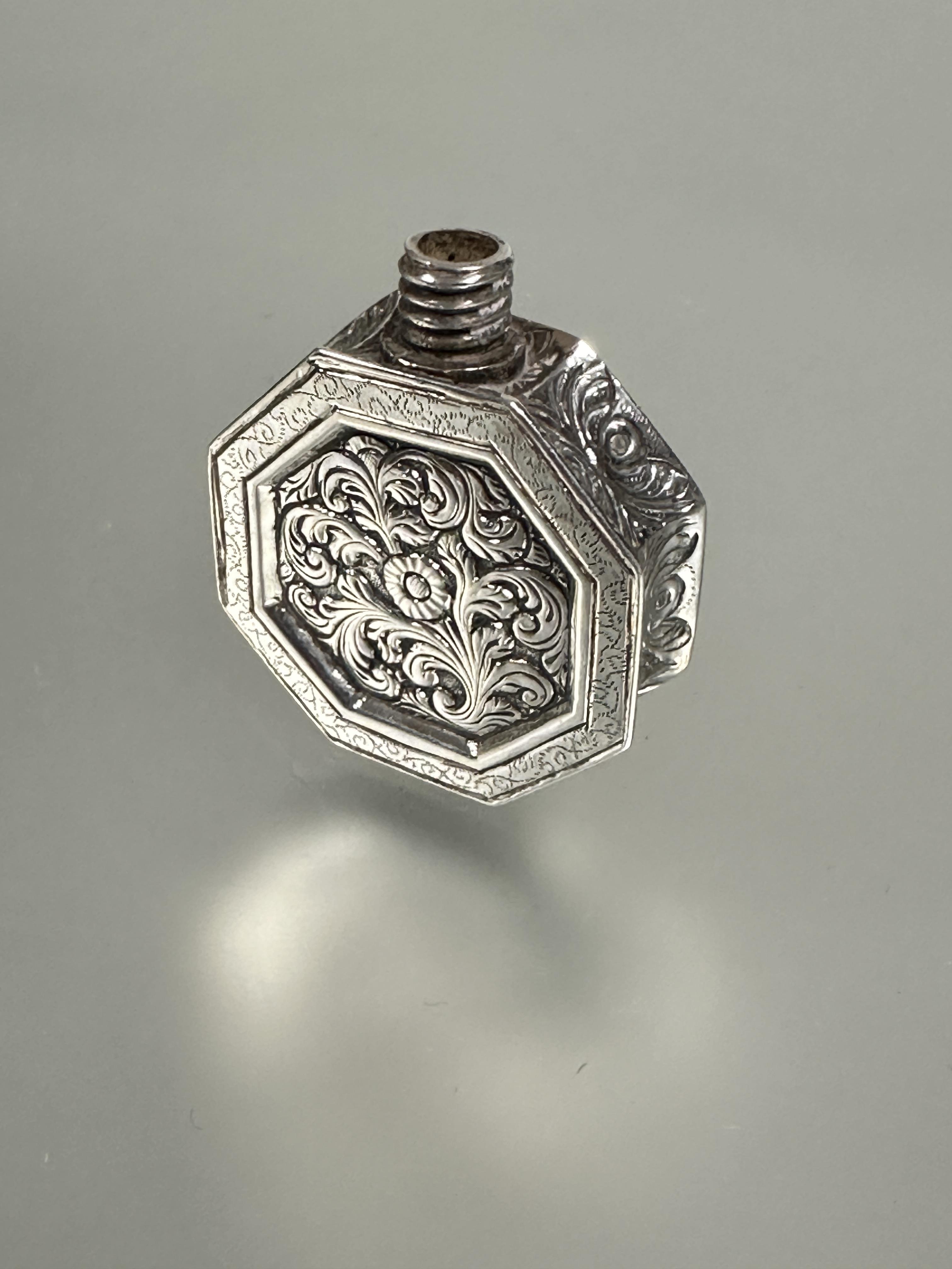 A glass panel sided Birmingham silver topped cotton bud jar H x 7.5cm, a Chester silver miniature - Image 3 of 4