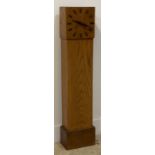 A scratch built oak cased miniature longcase clock in the Art Deco style, the twin train movement