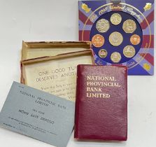 A National Provincial Bank Limited Home Safe Deposit with Pass Book and original box (no key),