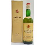 The Glenlivet, a boxed 26 2/3 fl oz. bottle of 12 year aged Highland Malt Scotch Whisky