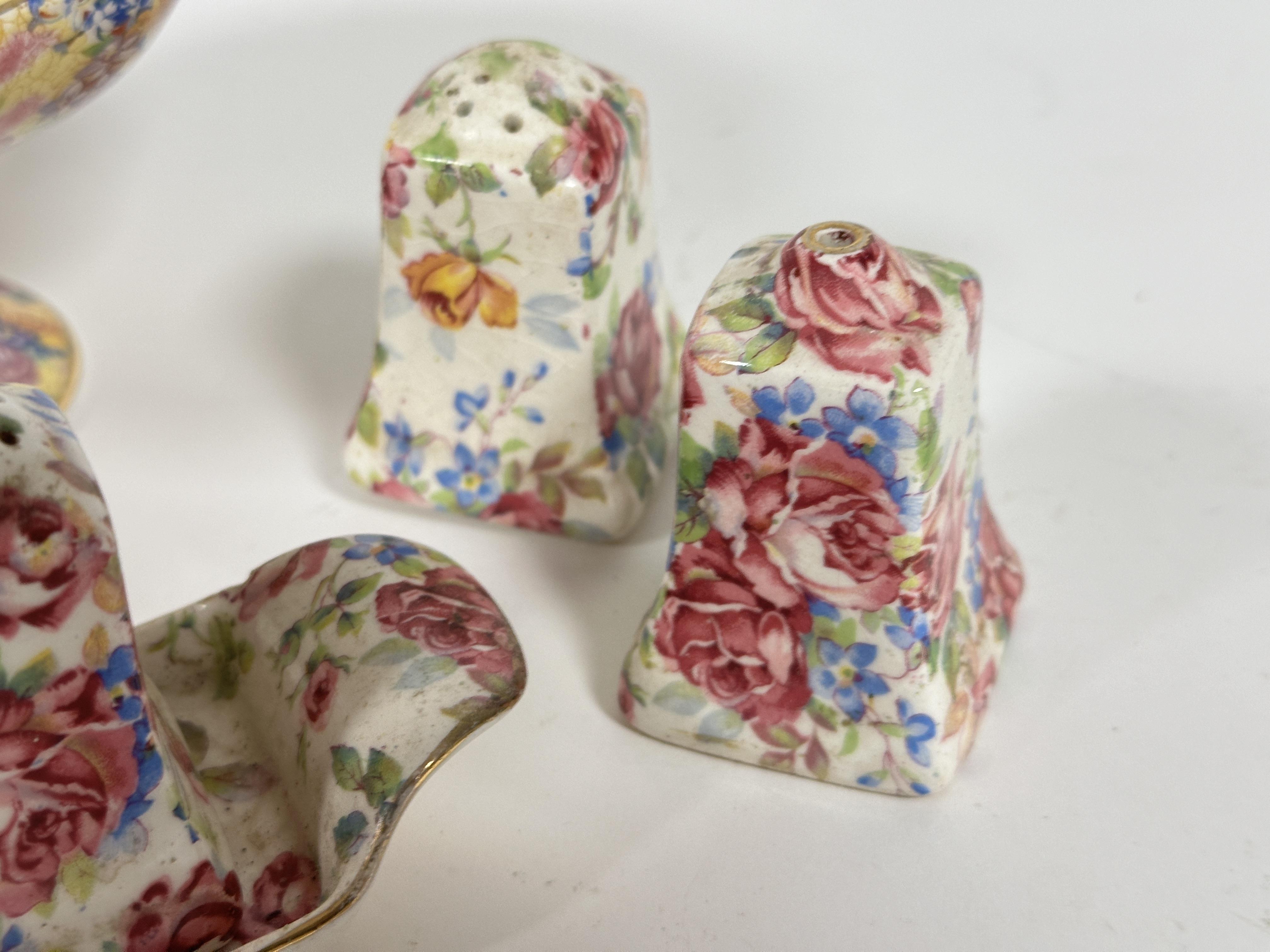 A Royal Winton Welbeck pattern Chintz ware comport shows no signs of damage or repairs H x 8.5cm D - Bild 4 aus 5