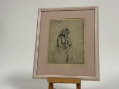 Jacob Kramer (British/Russian 1892-1962), Portrait Jacob Kramer's Mother, etching, signed pencil