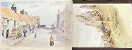 A 1920s album of watercolour landscape sketches, mainly British views including Stonehenge etc...