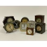 A collection of vintage alarm and mantle clocks, all untested , (9)