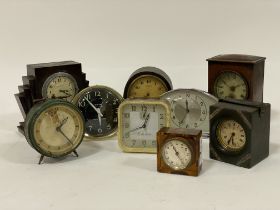 A collection of vintage alarm and mantle clocks, all untested , (9)