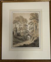 Unknown Artist, Bicton Devon, watercolour, unsigned, in a wooden frame. (pencil details verso) (