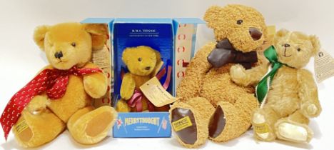 A boxed limited edition Merrythought Titanic Bear (Cunard White Star Line), together with three