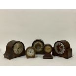 A collection of five early to mid 20th century mantel clocks, (untested) (5)