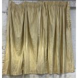 A pair of lined and thermal lined cotton pleated curtains, cream ground decorated with repeating