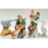 Two Royal Doulton glazed ceramic figures (The Master, and The Puppetmaker, tallest h- 21cm), a