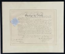 A George the Sixth Certificate, for John Moffatt Hewitt Scott for being an Officer in the Land