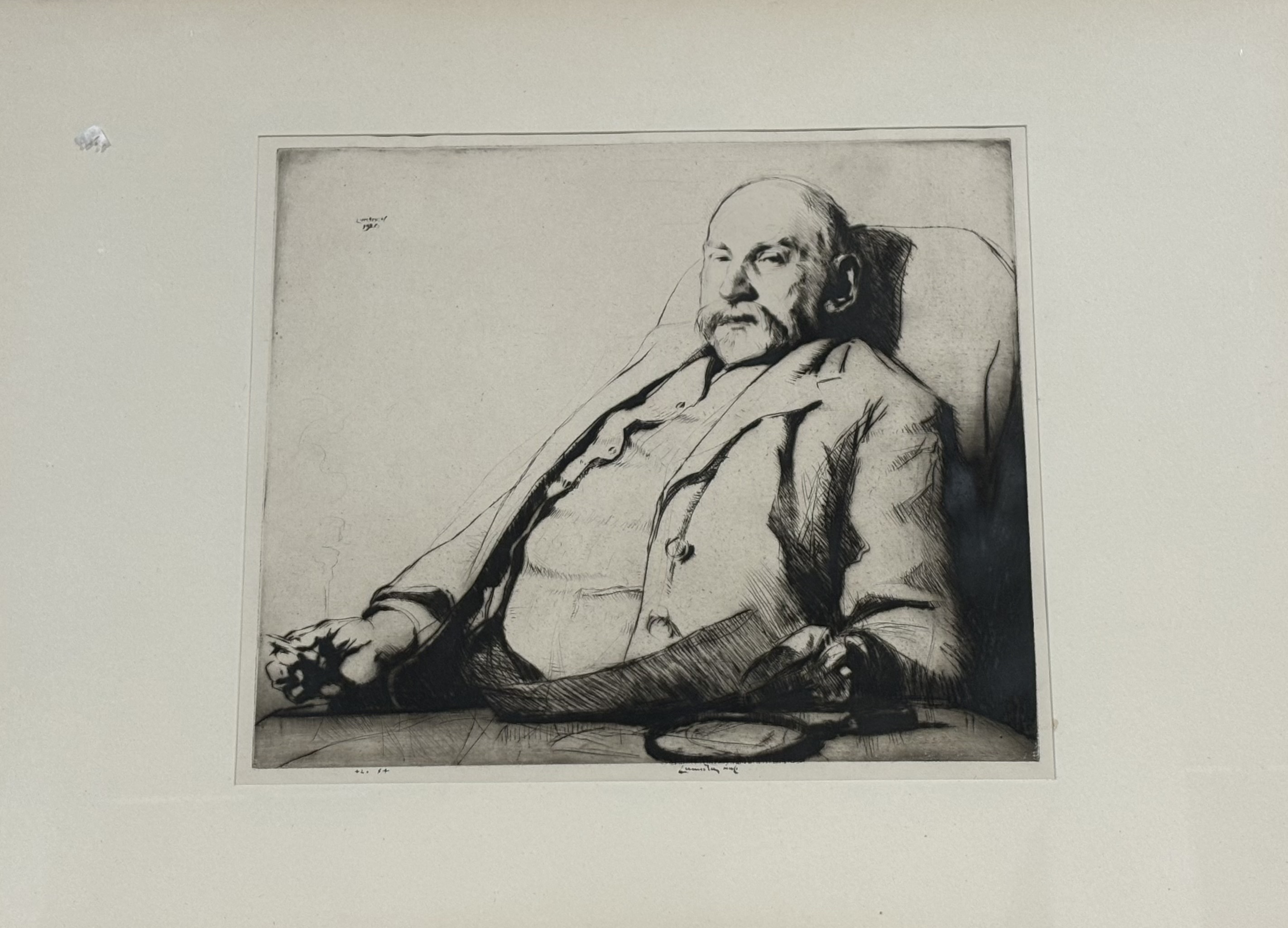 Ernest Stephen Lumsden R.S.A  R.E (British 1883-1948), Portrait of The Commissioner, etching 42/