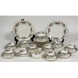 A Hammersley & Co part tea service decorated with Dresden style pattern with gilt edging comprising,