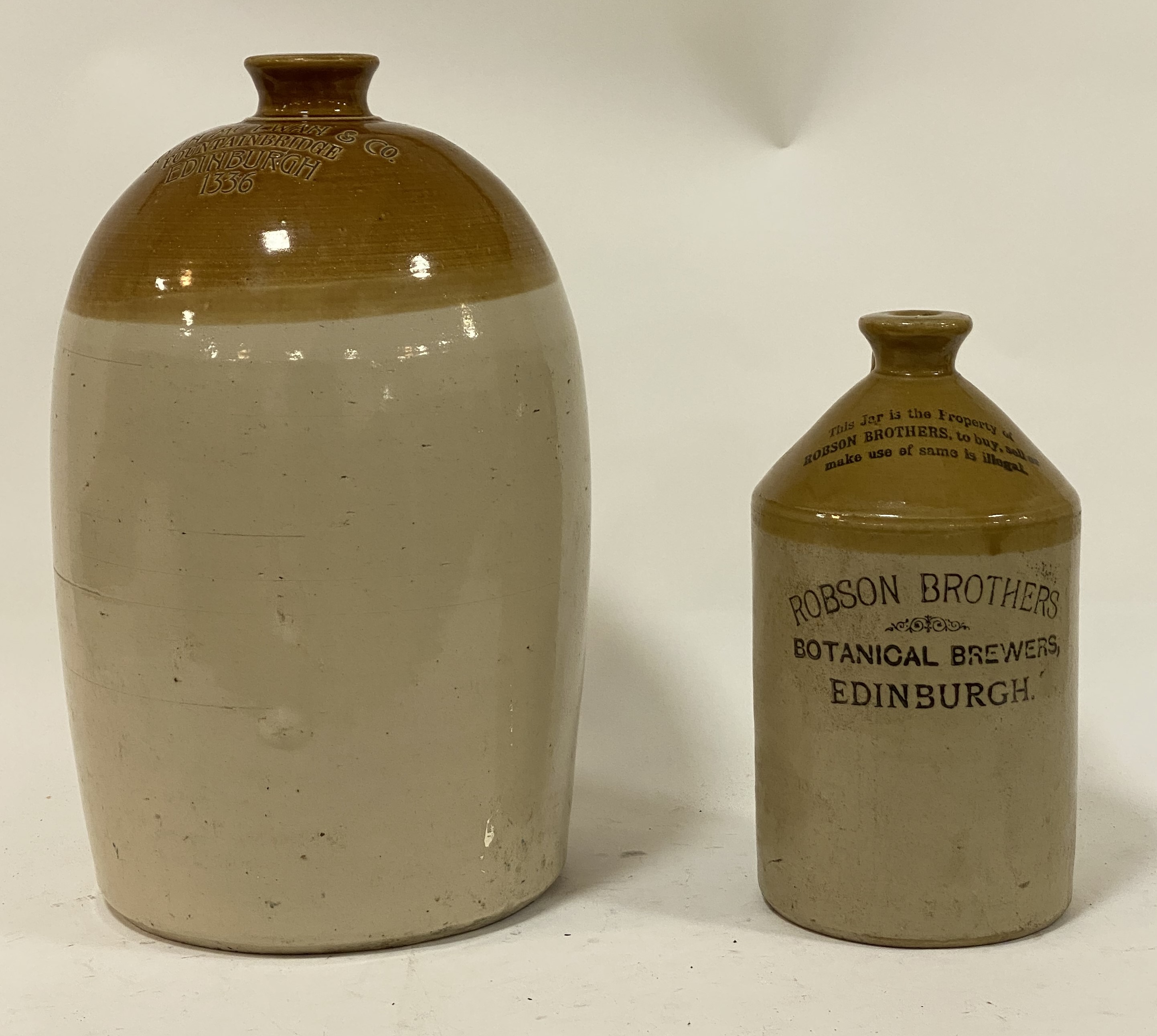 A 19th century 4 gallon stoneware storage jar, impressed by makers John McEwan & Co, Fountainbridge,