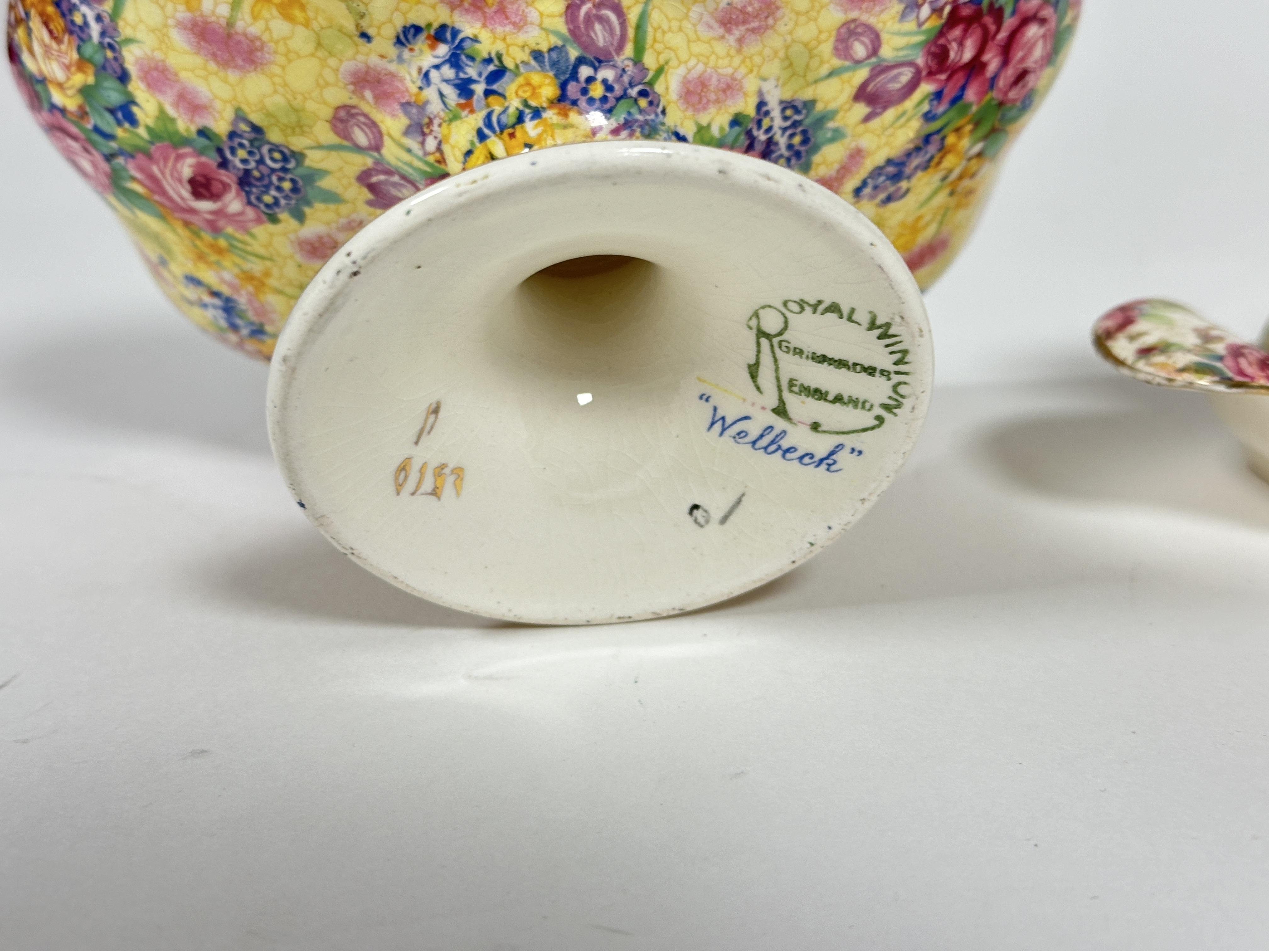 A Royal Winton Welbeck pattern Chintz ware comport shows no signs of damage or repairs H x 8.5cm D - Image 5 of 5