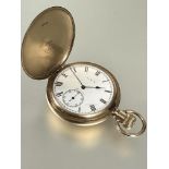 A 9ct gold cased  Elgin American full hunter presentation pocket watch with white enamel dial and