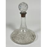 Property of the late Countess Haig, A crystal slice cut ships port decanter with  Birmingham