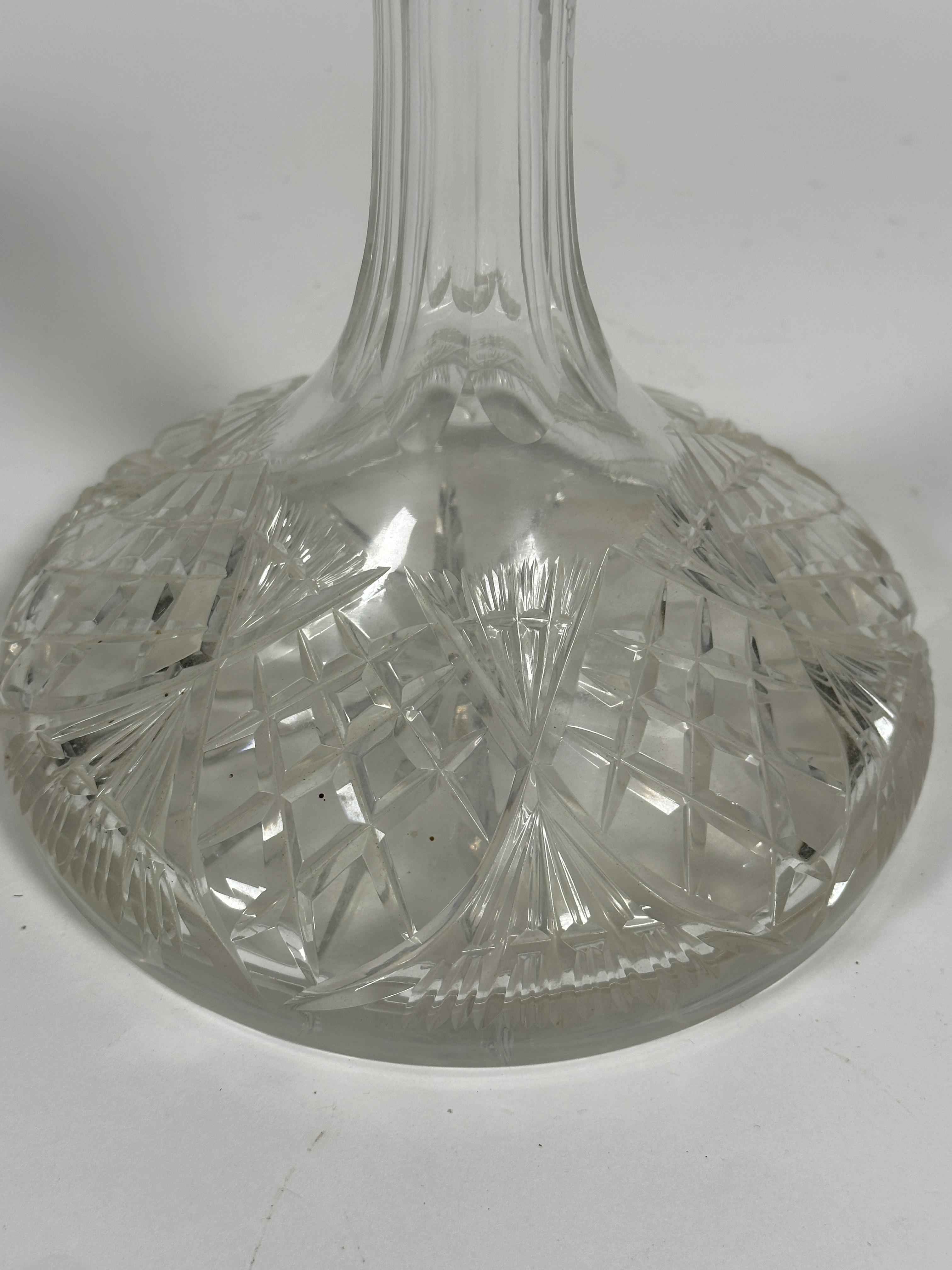 Property of the late Countess Haig, A crystal slice cut ships port decanter with  Birmingham - Image 3 of 4