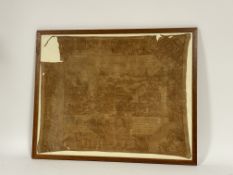 Property of the Late Countess Haig - A framed linen textile titled - "The Great Battle of Waterloo