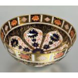 A 1930s-40s  Royal Crown Derby bowl decorated in traditional Imari design stamped verso no signs