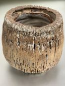 A Eddie Thompson Gatehouse Rodil Pottery Isle of Harris stoneware pottery bark vase of tapered