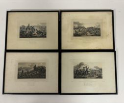 A collection of eight framed "Battle of Waterloo" by R.Westall? coloured engravings, published 1816,