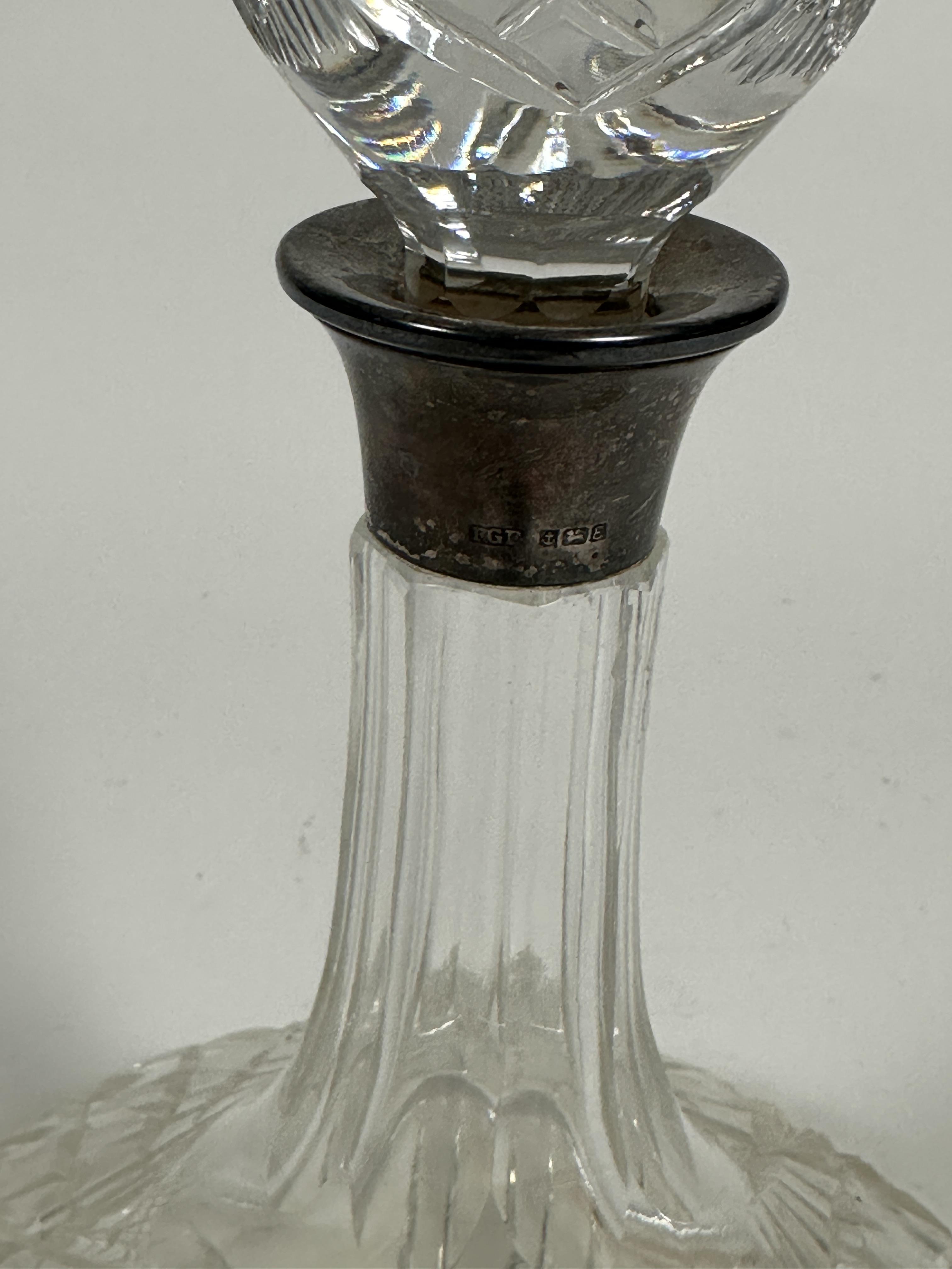 Property of the late Countess Haig, A crystal slice cut ships port decanter with  Birmingham - Image 2 of 4