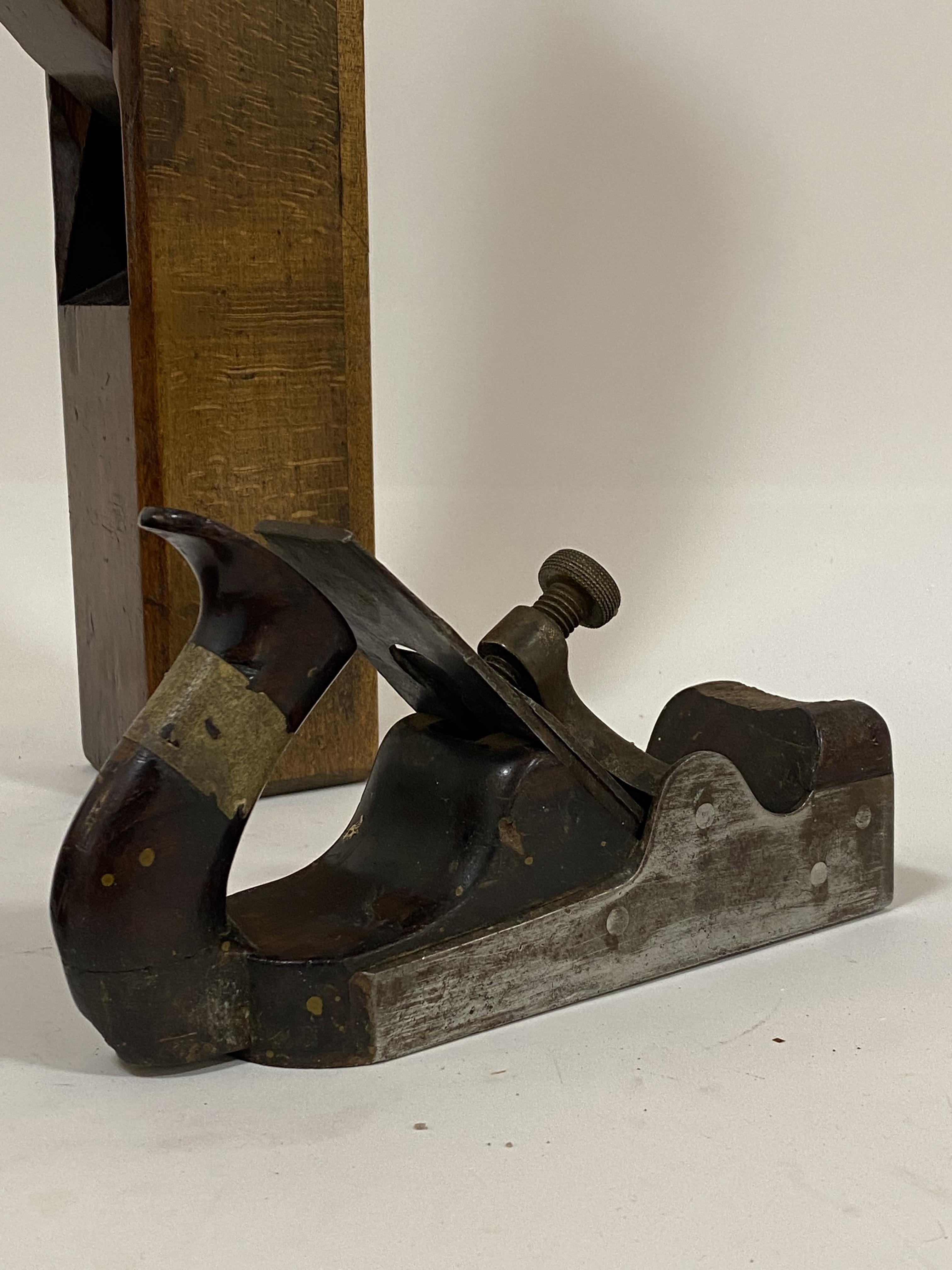 Vintage tools, a steel plane by Mathieson and Sons of Glasgow, with rosewood handle and stamped by - Image 2 of 2