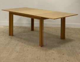 Afra and Tobia Scarpa for Molteni, a large oak extending dining table with magic leaf to centre,