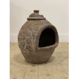 A Vintage terracotta chimenea / patio log burner (a/f) H50cm
