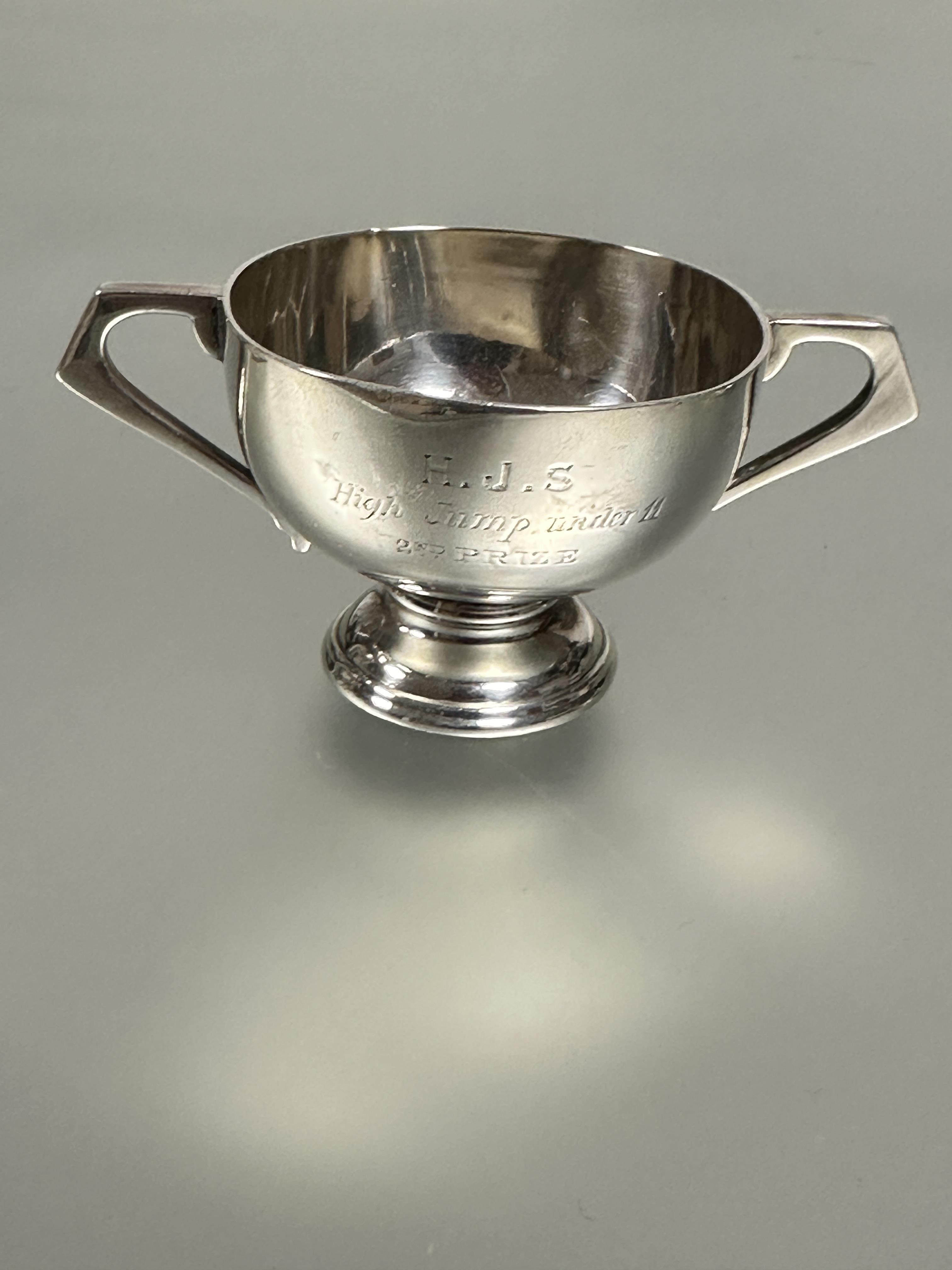 A glass panel sided Birmingham silver topped cotton bud jar H x 7.5cm, a Chester silver miniature - Image 2 of 4