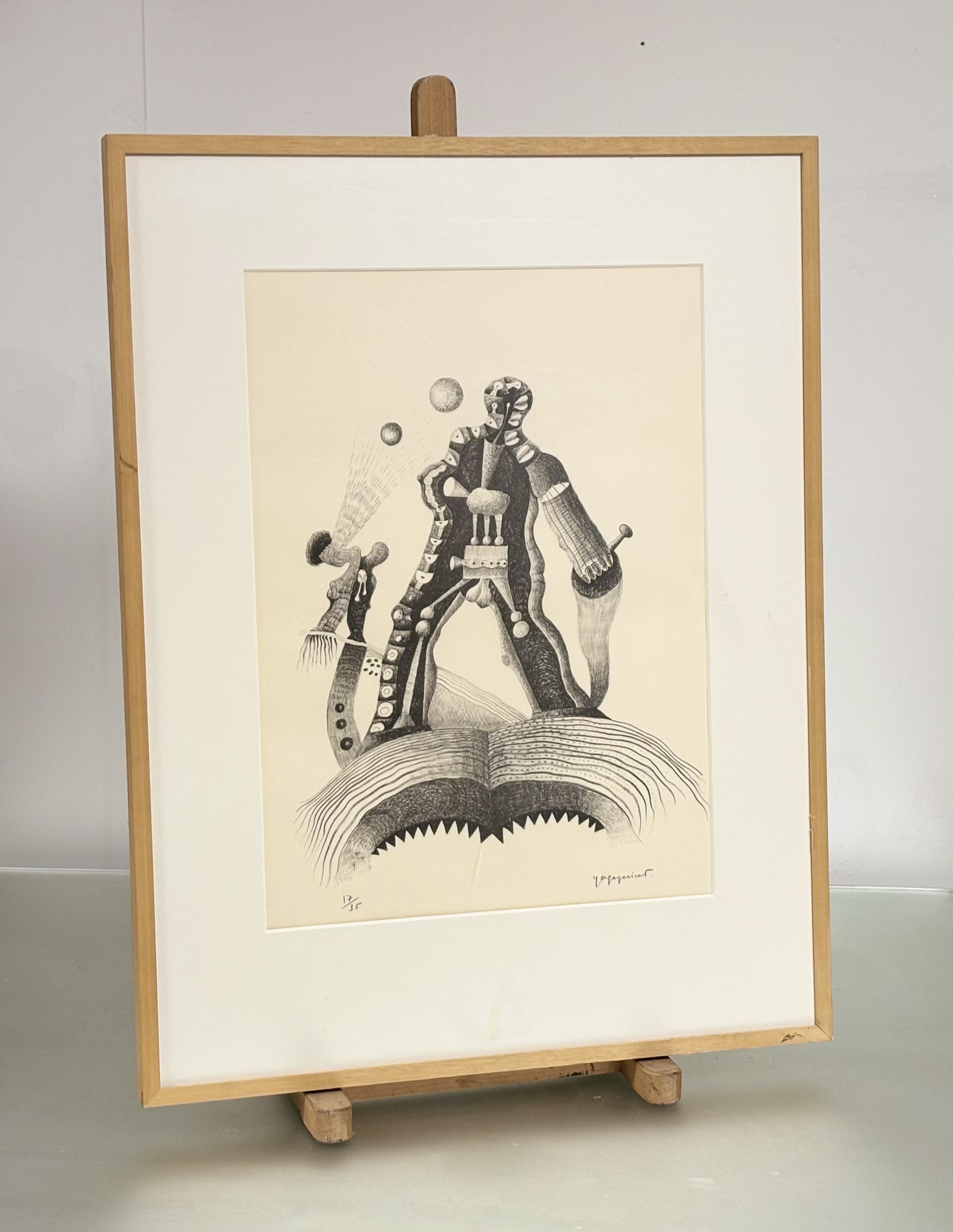 Yago Pericot (Spanish, 1929-2018) Robot Man, signed lower right, ed. 17/35, lithograph, framed. 56cm