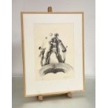 Yago Pericot (Spanish, 1929-2018) Robot Man, signed lower right, ed. 17/35, lithograph, framed. 56cm