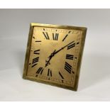 A large French brass-framed easel timepiece clock, early 20th century, the gilt dial with Roman