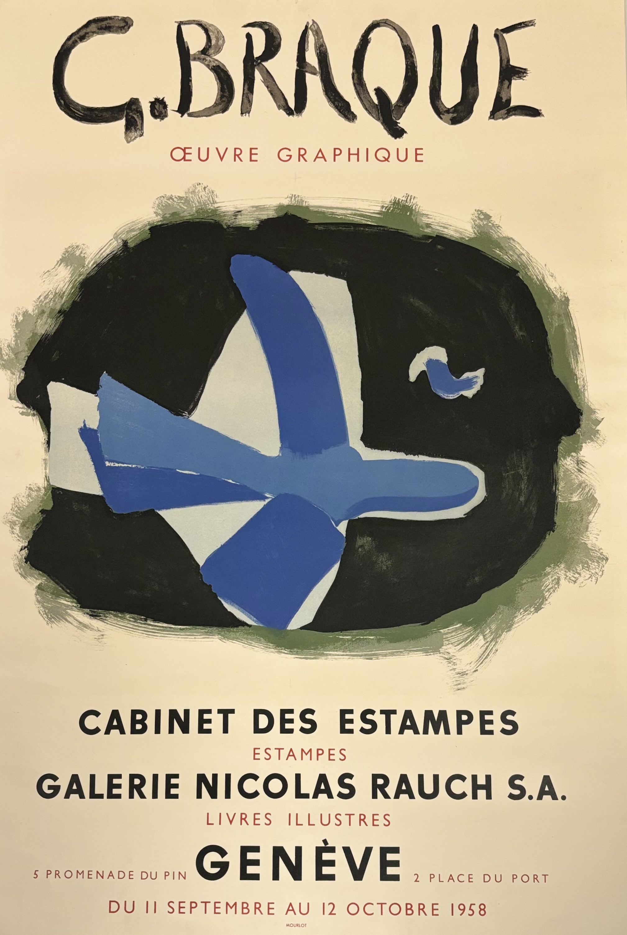 George Braque (1882-1963), Exhibition Poster, "Oeuvre Graphique", Galerie Nicolas Rauch, Geneva, - Bild 2 aus 3